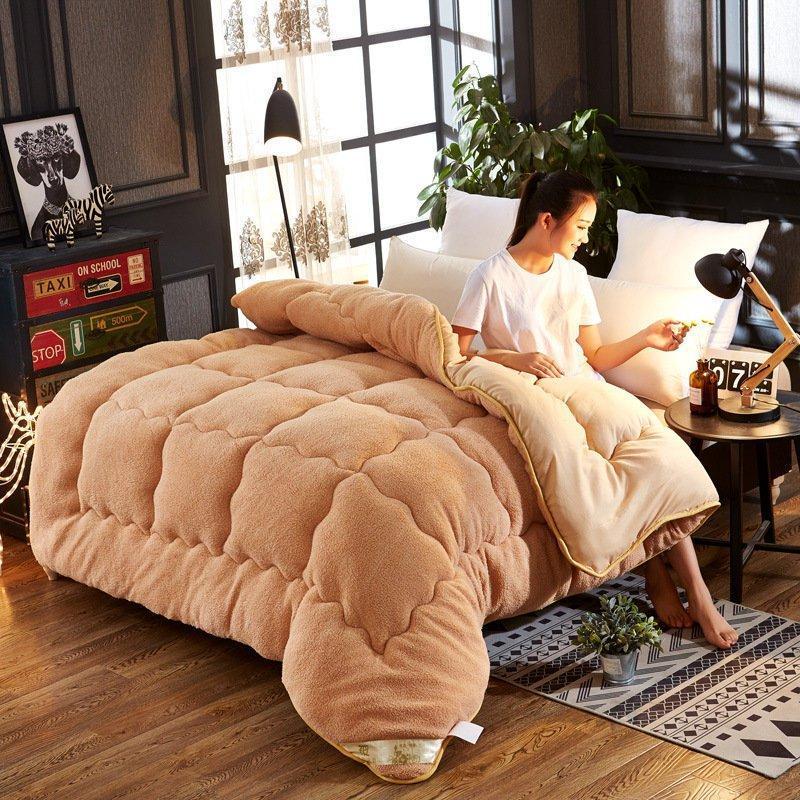 4Kg Thicken Shearling Blanket Winter Soft Warm Bed Quilt for Bedding T