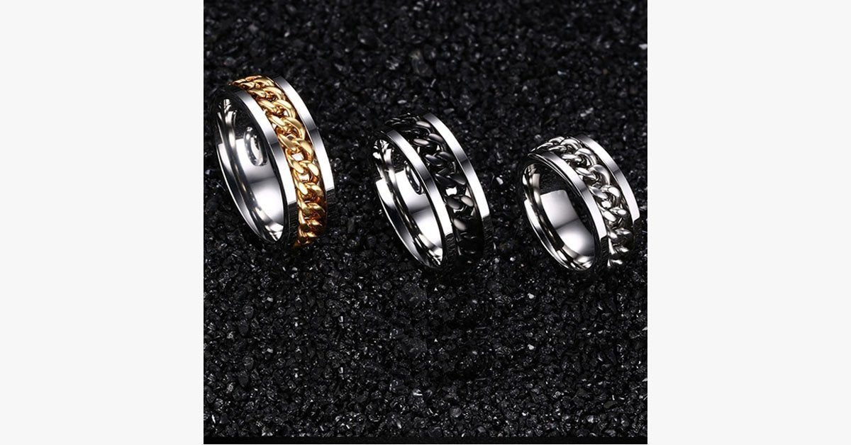 Stainless Steel Men's Chain Ring