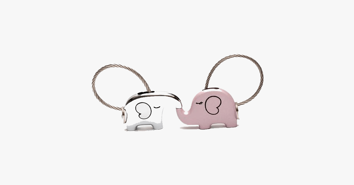 Save Elephant Love Keychain Set