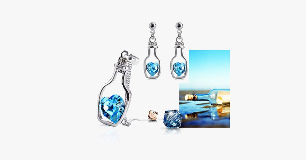 Love Bottle Necklace and Earring Set