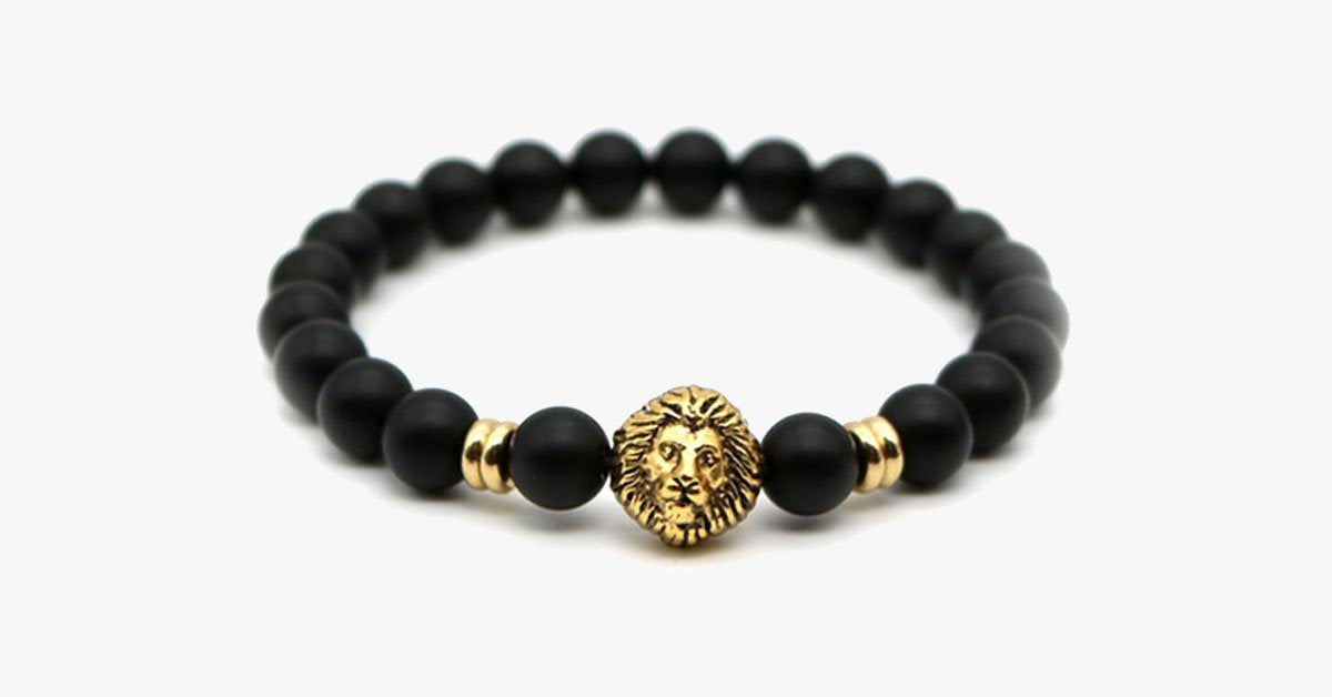 Matte Stone Lion Men's Bracelet