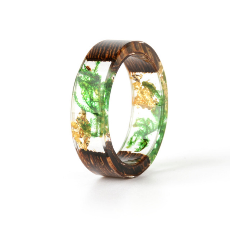Handmade Dried Flowers Wood Ring