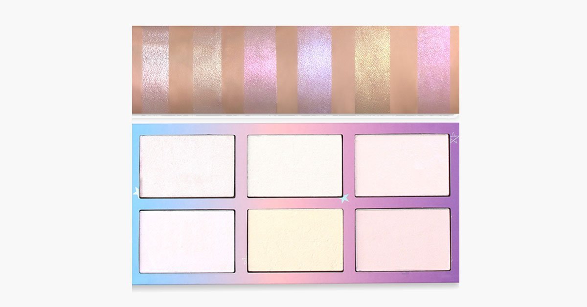 Pearlscent Highlighter Palette - 6 Illuminating Shades - Gives You Perfect Glow!
