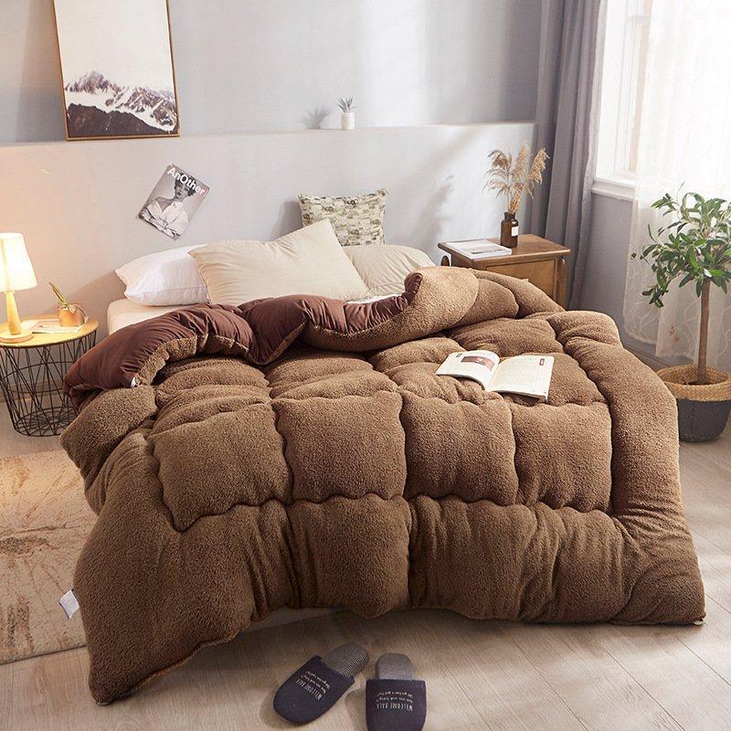 4Kg Thicken Shearling Blanket Winter Soft Warm Bed Quilt for Bedding Twin Full Queen King Size