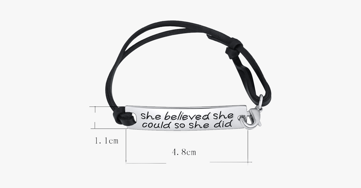 She Believed She Could So She Did Strap Bracelet