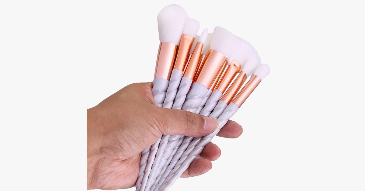 Professional 10 Piece Unicorn Brush Set – Add Some Colors and Plenty of Bling To Your Makeup Set