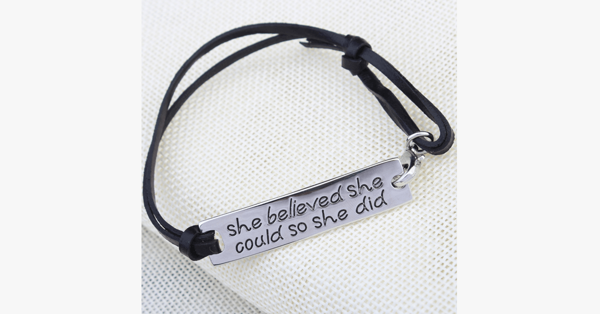 She Believed She Could So She Did Strap Bracelet