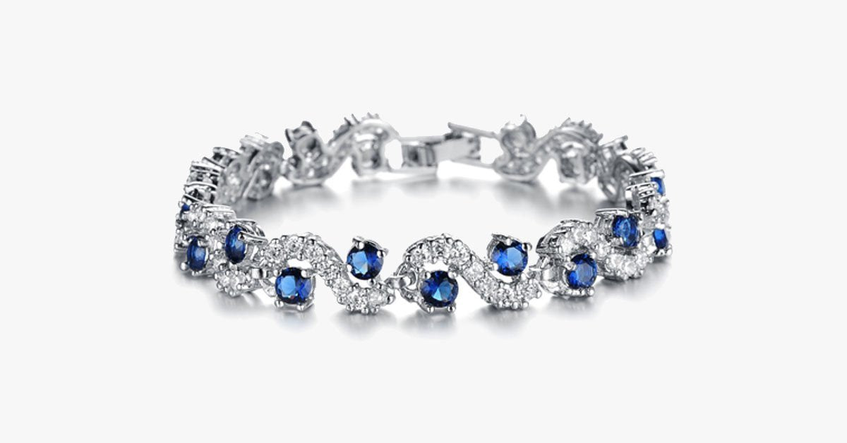 Majestic Sapphire Bracelet in 18K White Gold With Sapphire Stone