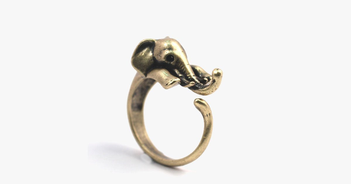 Cute Elephant Adjustable Ring