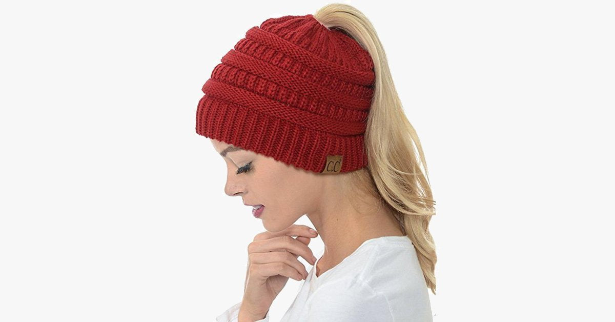 Soft Knit Ponytail Beanie