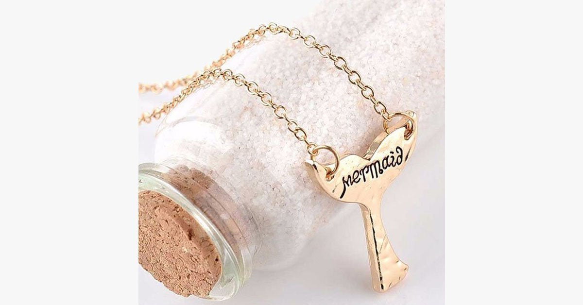 Cute Mermaid Tail Pendant Necklace