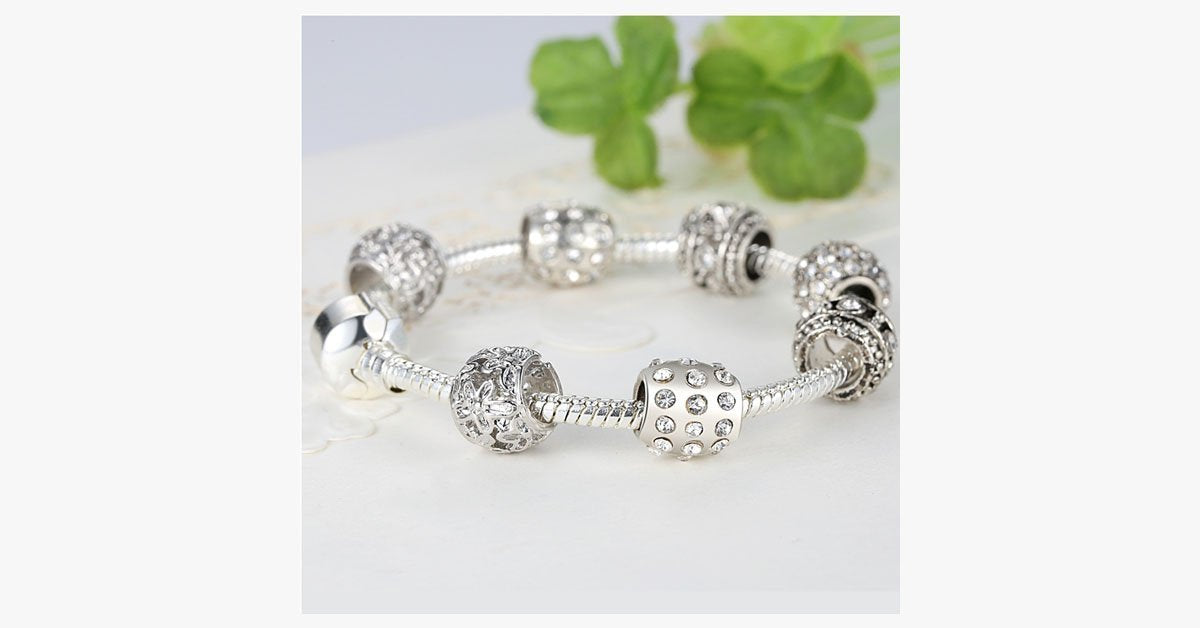 Elegant Crystal Charm Bracelet