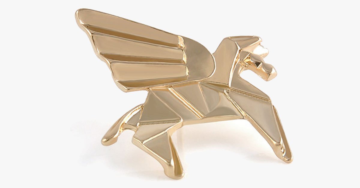 Golden Pegasus Origami Pin