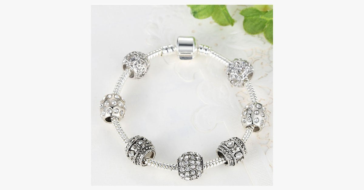 Elegant Crystal Charm Bracelet