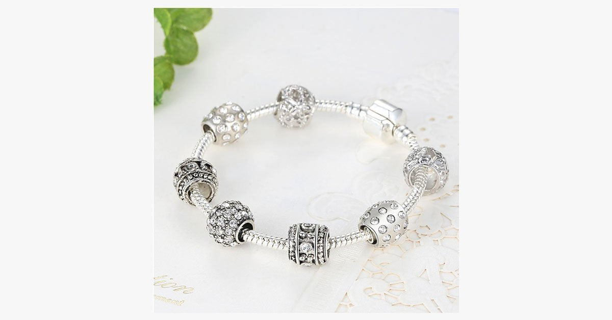 Elegant Crystal Charm Bracelet