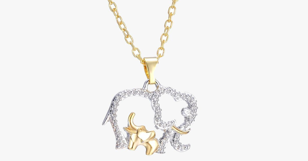Cute Mommy and Baby Elephant Necklace - Perfect to Wear for Women of Every Age - Great Option to Gift Your Mother