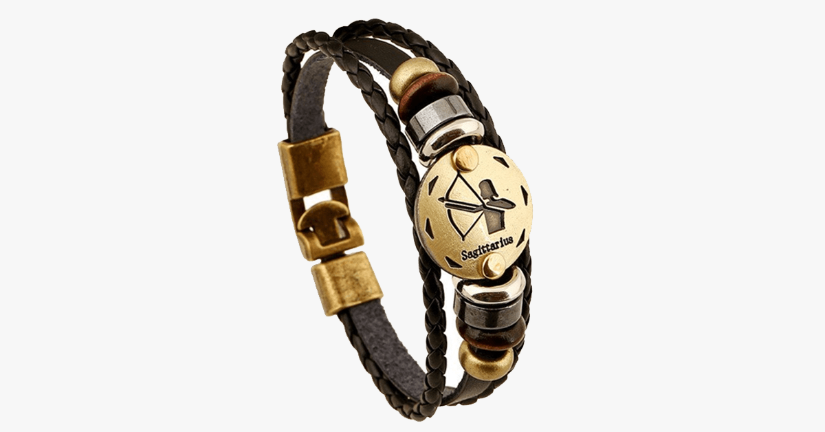 Zodiac Bracelet - Gallstone Leather Bracelet- Available For All Zodiac Signs