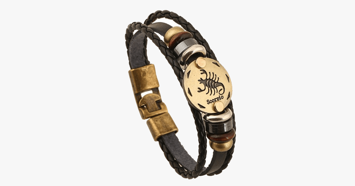 Zodiac Bracelet - Gallstone Leather Bracelet- Available For All Zodiac Signs