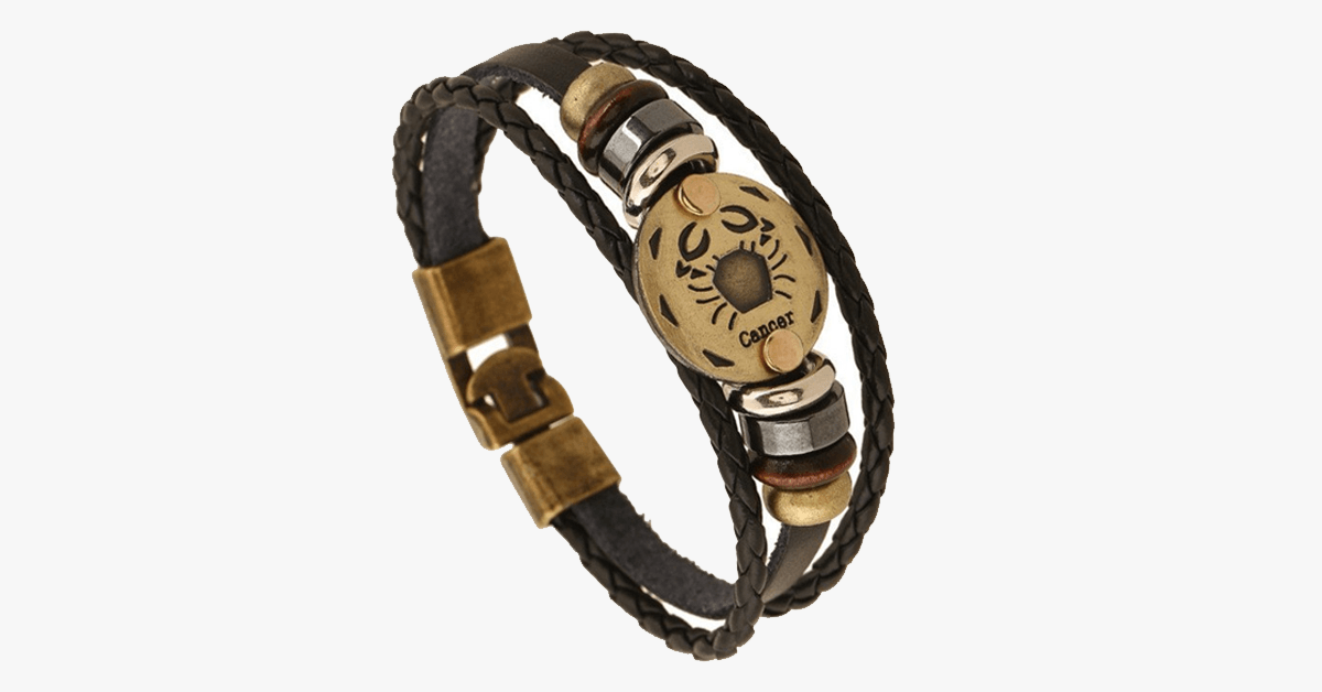 Zodiac Bracelet - Gallstone Leather Bracelet- Available For All Zodiac Signs