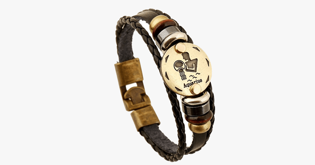 Zodiac Bracelet - Gallstone Leather Bracelet- Available For All Zodiac Signs