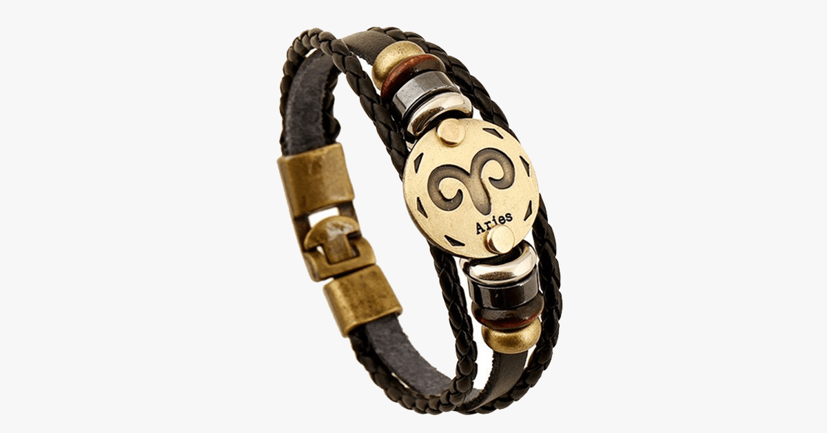 Zodiac Bracelet - Gallstone Leather Bracelet- Available For All Zodiac Signs