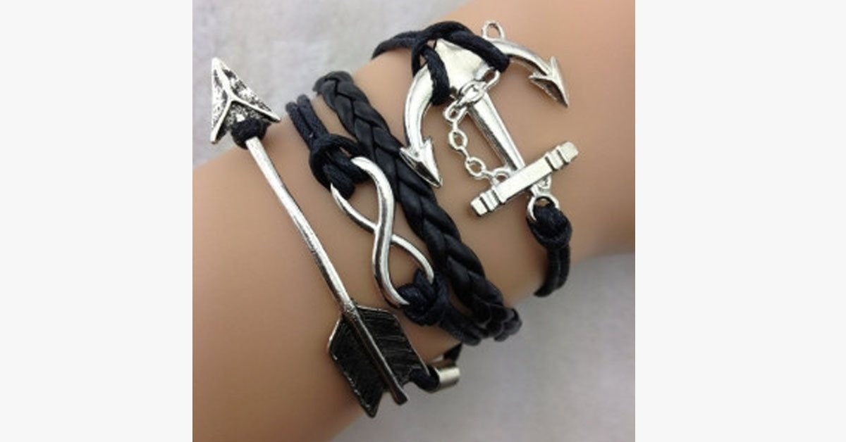 Arrow Anchor Infinity Bracelet