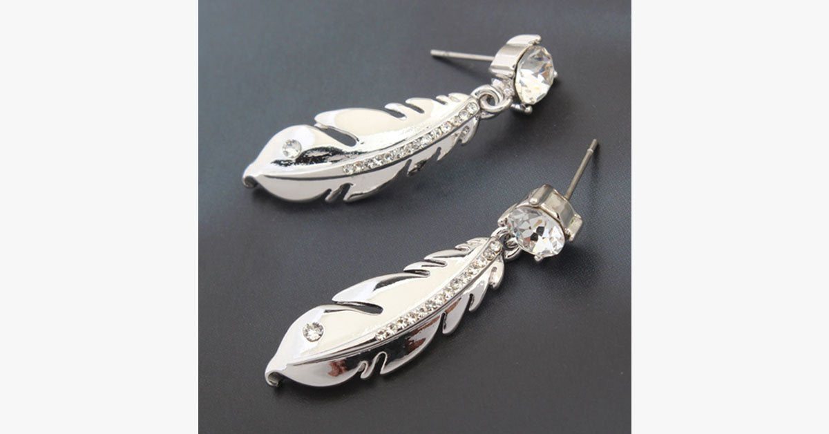 Silver Feather Earrings