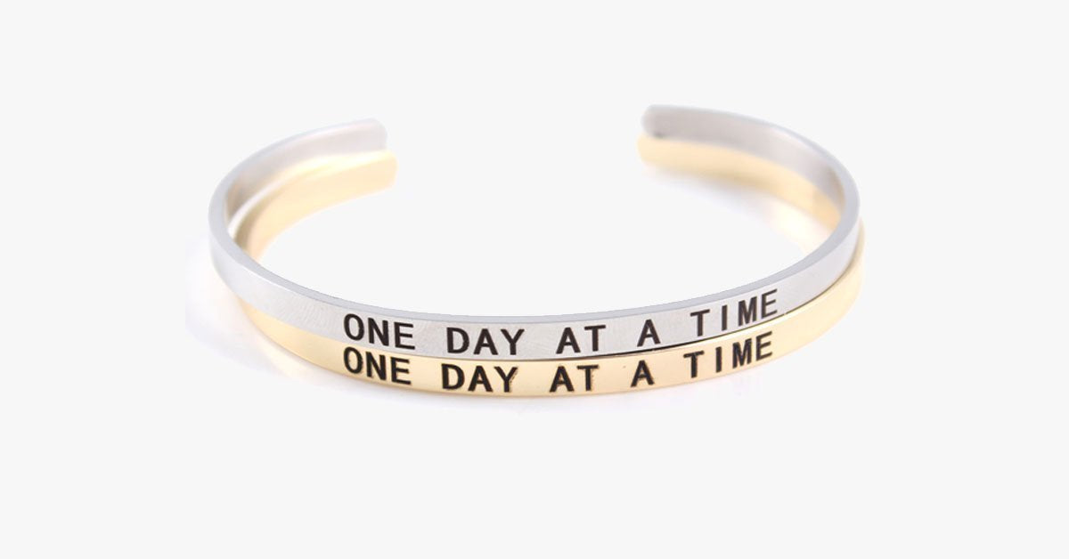 One Day At A Time Engraved Bangle