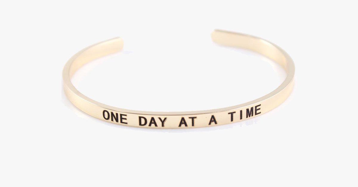 One Day At A Time Engraved Bangle
