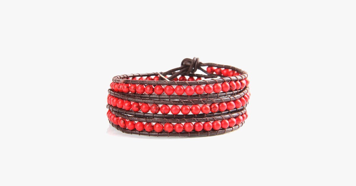 Bold Red Wrap Bracelet