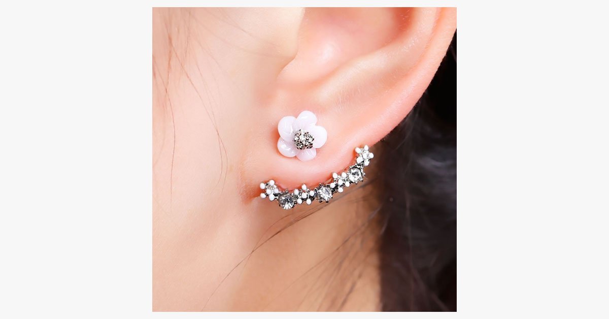 Flower Crystal Stud Earrings
