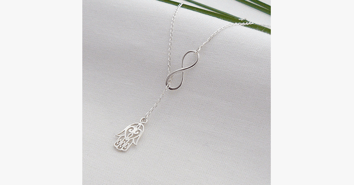 Infinite Luck Pendant Necklace in Silver Color - Gives a Fashionable and Unique Look