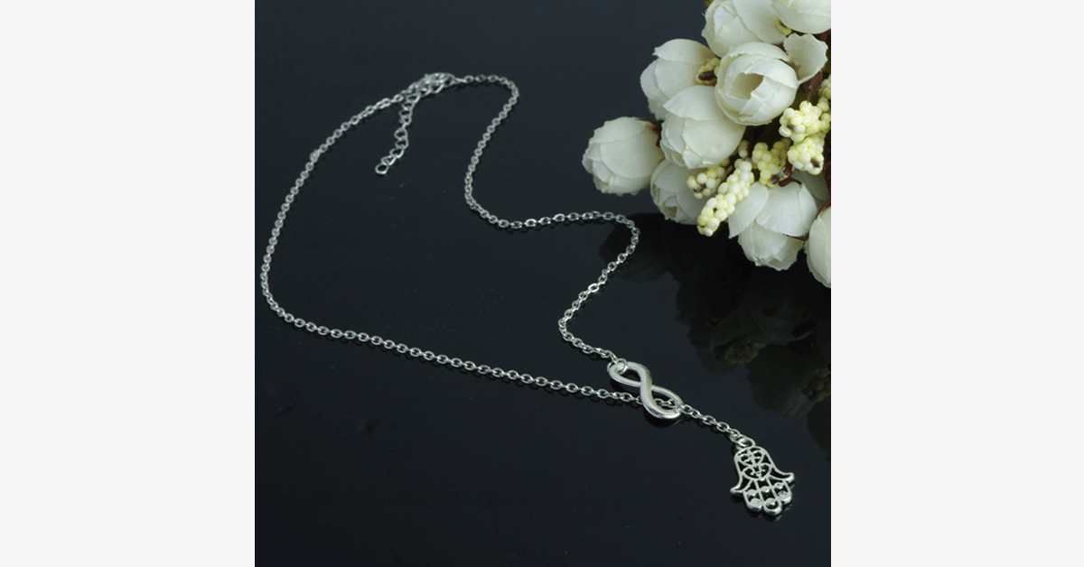 Infinite Luck Pendant Necklace in Silver Color - Gives a Fashionable and Unique Look