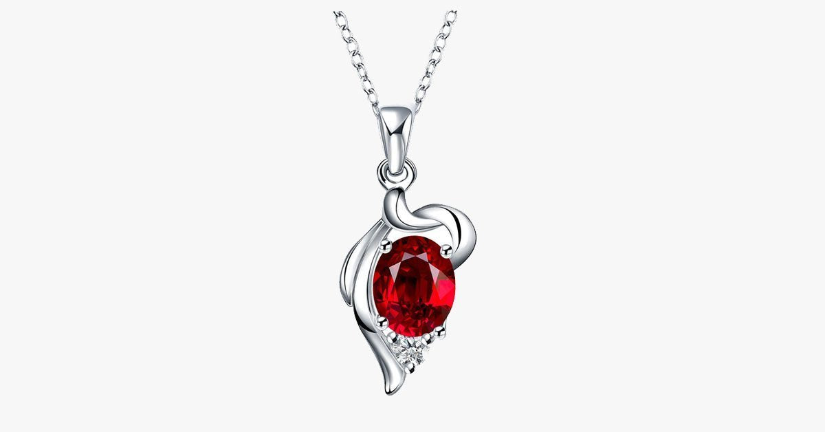 Elegant Ruby Crystal Necklace