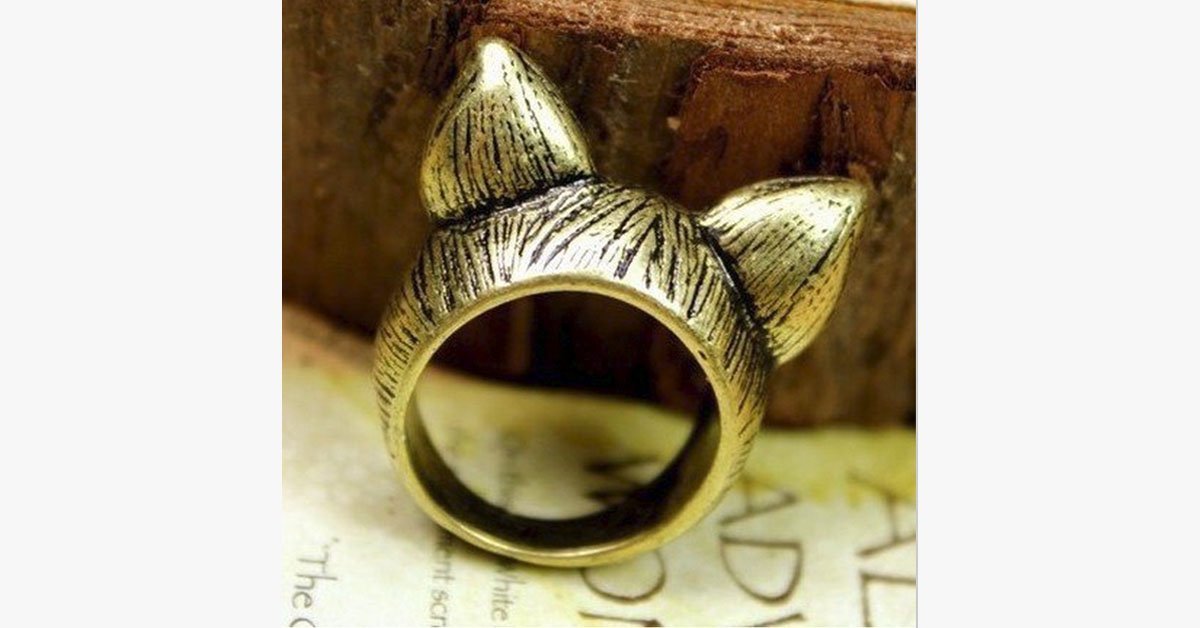 Vintage Kitty Love Ring