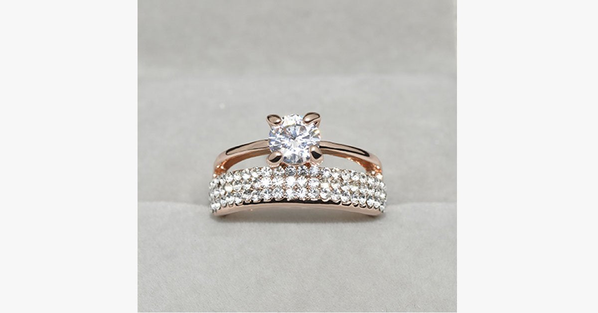 Austrian Crystal Double Band Ring