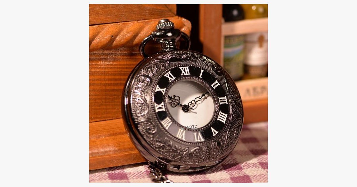 Classic Black Pocket Watch