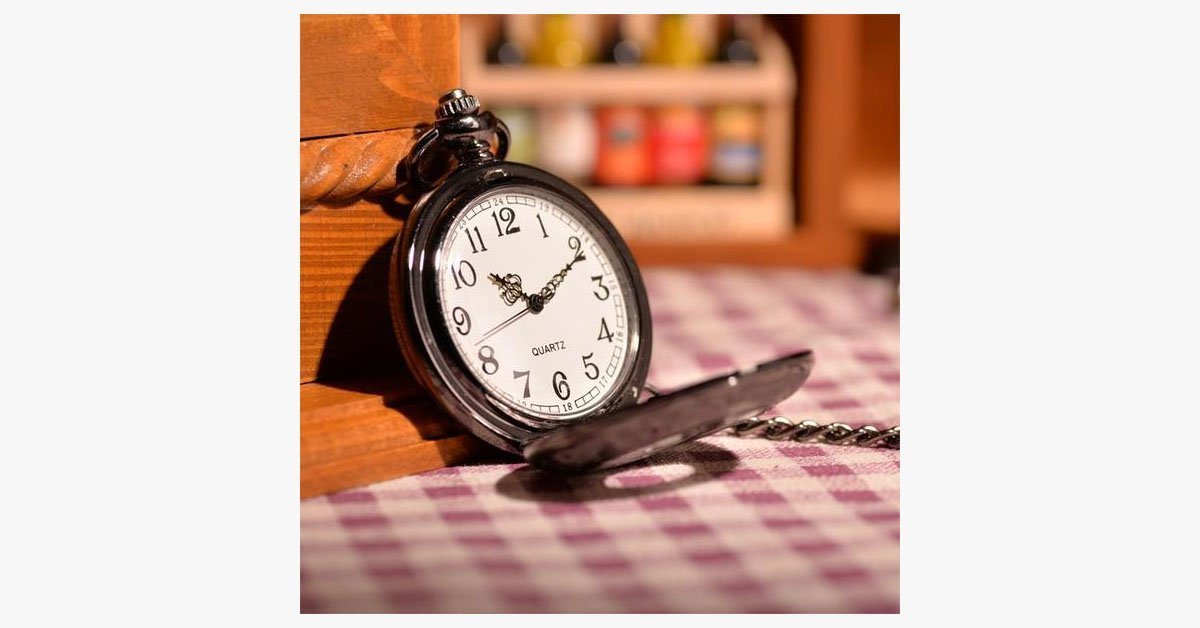 Classic Black Pocket Watch