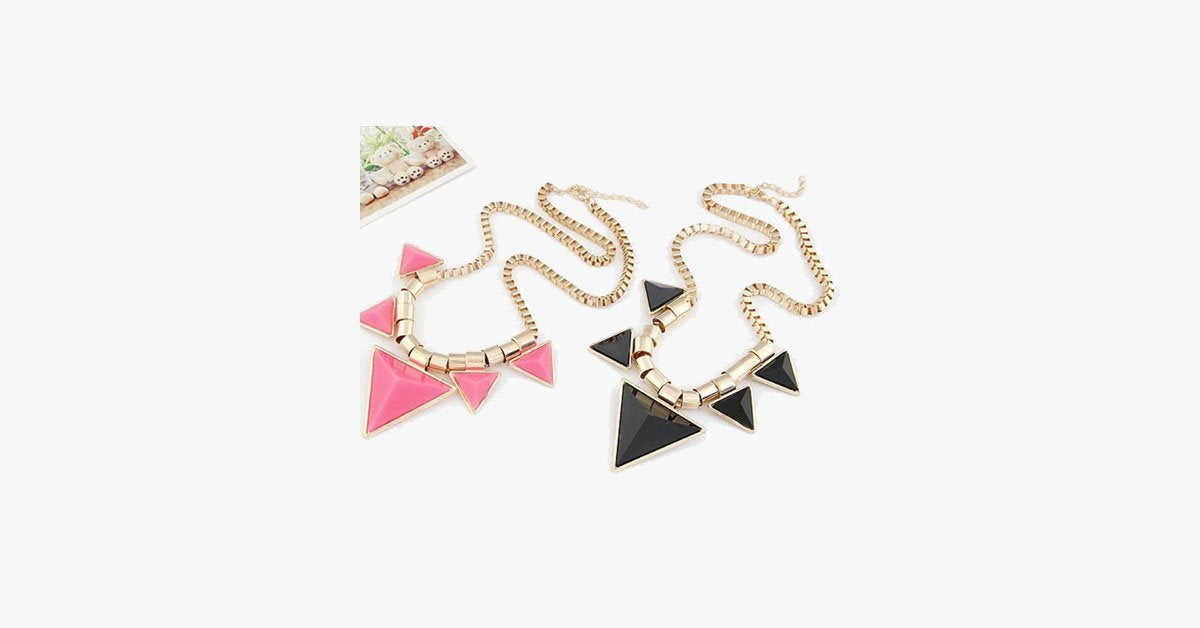 Bold Triangle Statement Necklace