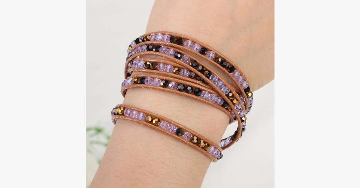 Purple Gold Wrap Bracelet