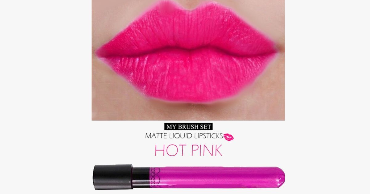 Waterproof and Long Lasting Vibrant Hot Pink Lipstick - Gives you a seamless matte finish!