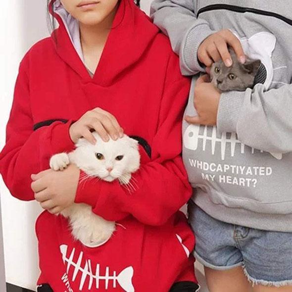 SWEATSHIRT CAT POUCH HOODIE