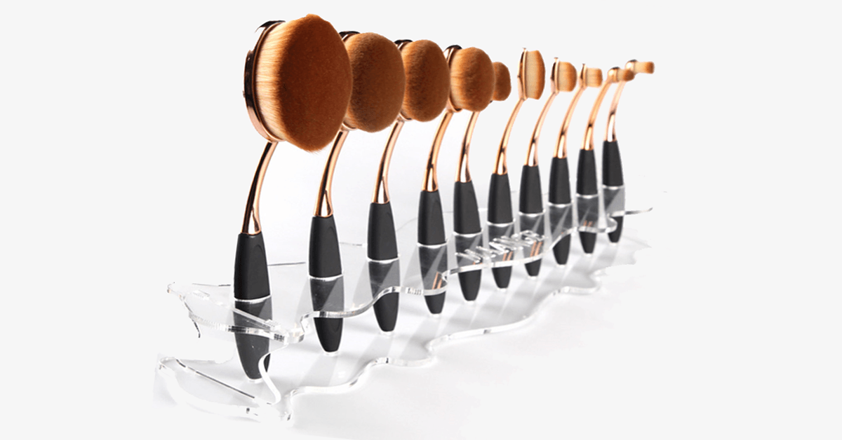 Useful Oval Brush Set Holder – Keep Your Makeup Brushes Organized