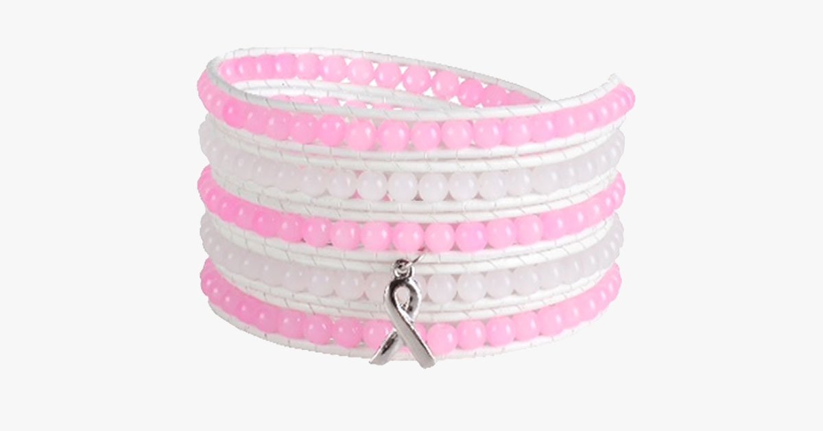 Pink Ribbon Wrap Bracelet