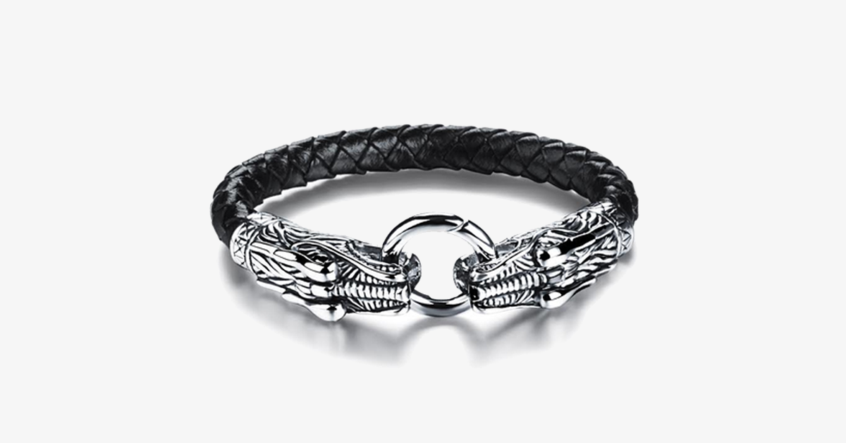 Game of Thrones Inspired Double Dragon Stainless Steel Men's Bracelet – With Bold and Impressive Design Gives You a Super Cool and Chic Look