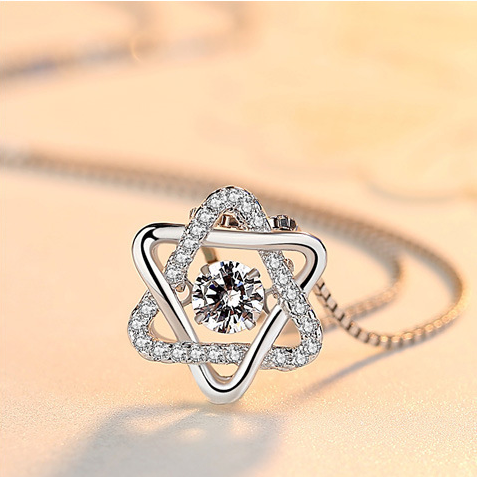 Sterling silver six-pointed star necklace