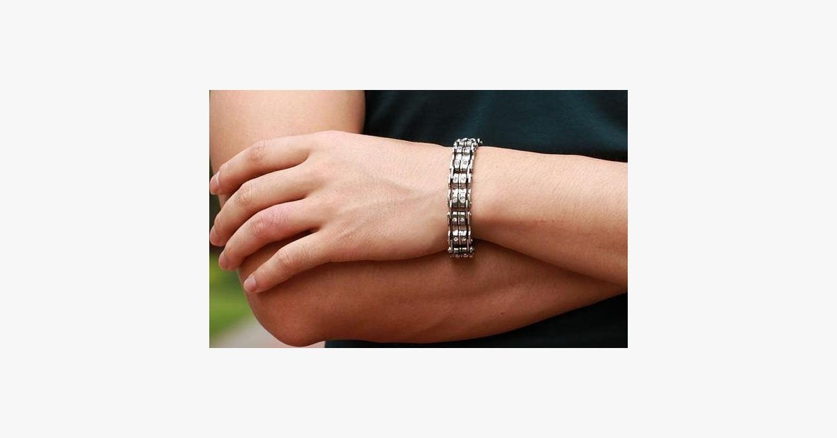 Clean CZ Diamond Stainless Steel Men's Bracelet