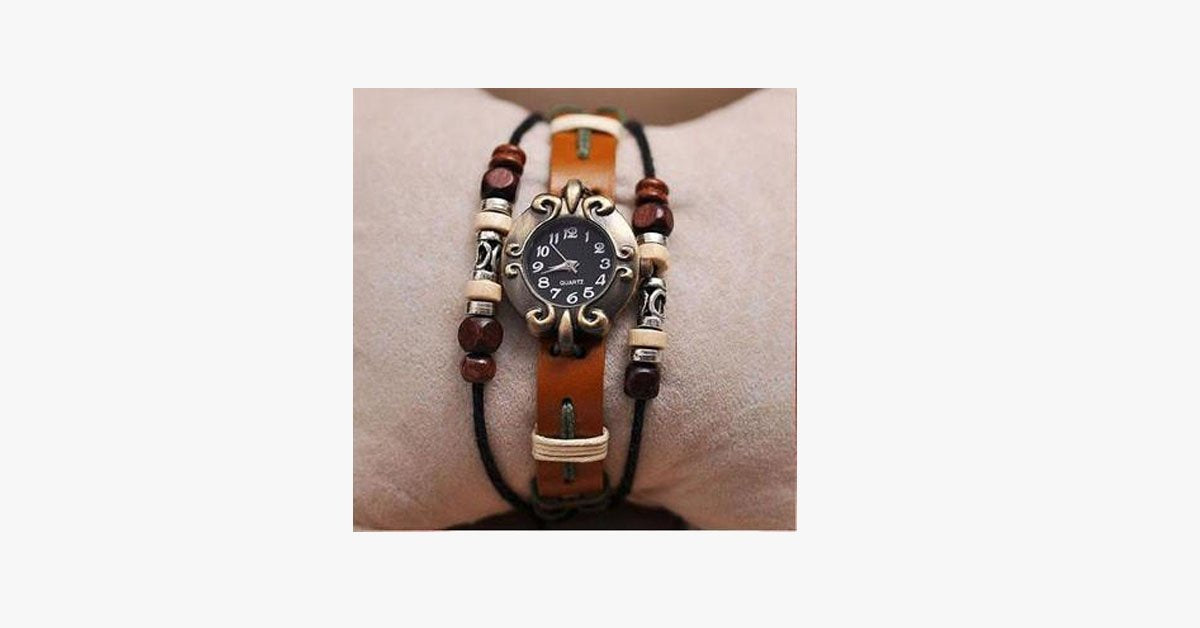 Buddha Beads Leather Watch