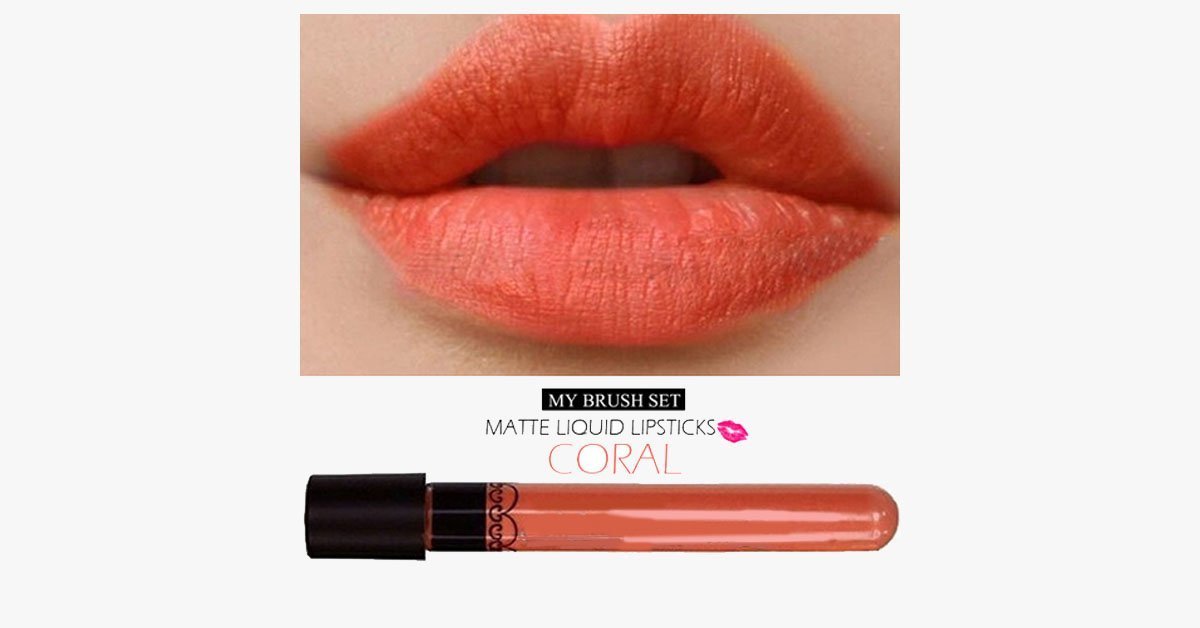 Lipstick in Pretty Coral - Waterproof & Matte Liquid - Lasting Upto 8 Hours - Gives Perfect Pout Look!