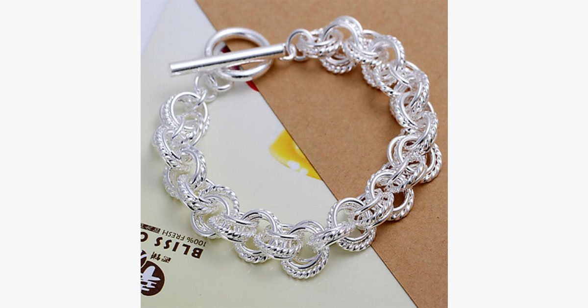 Plated circle bracelet-silver